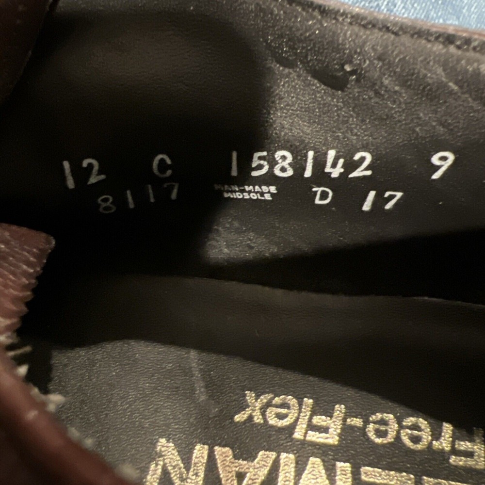 Freeman Free Flex Brown Leather Wingtip Dress Shoes Lace Oxfords Men 12 C - Picture 13 of 13